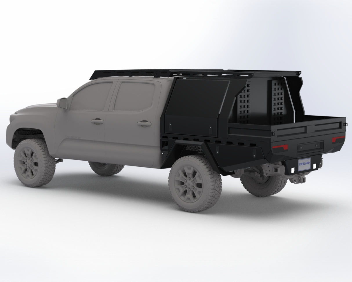 Overland flatbed, mid-size truck, short box